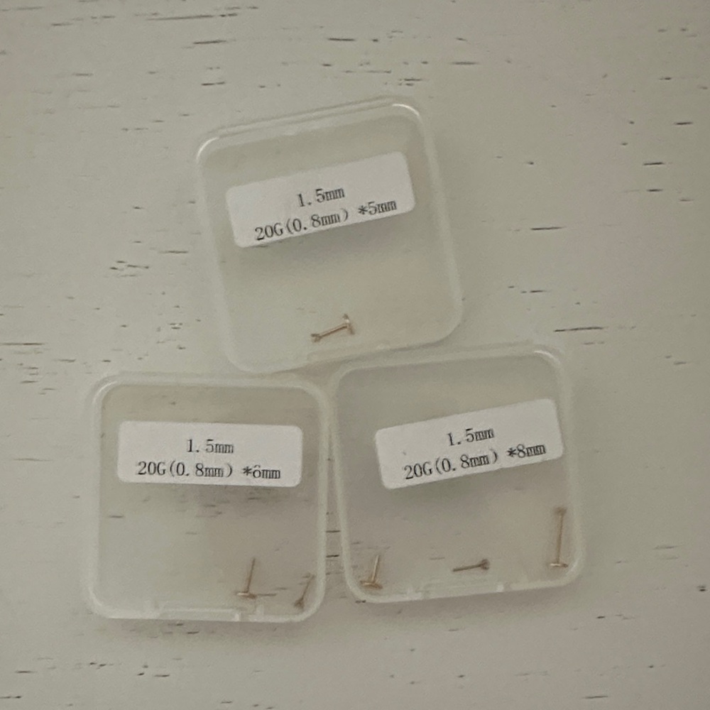 Gold Flat Back Studs, Various Sizes, Selling all together-Never worn
